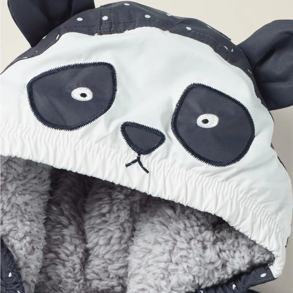 Mini Boden Baby Novelty Panda Snowsuit, Constellation Grey Navy 3/6 months NWT